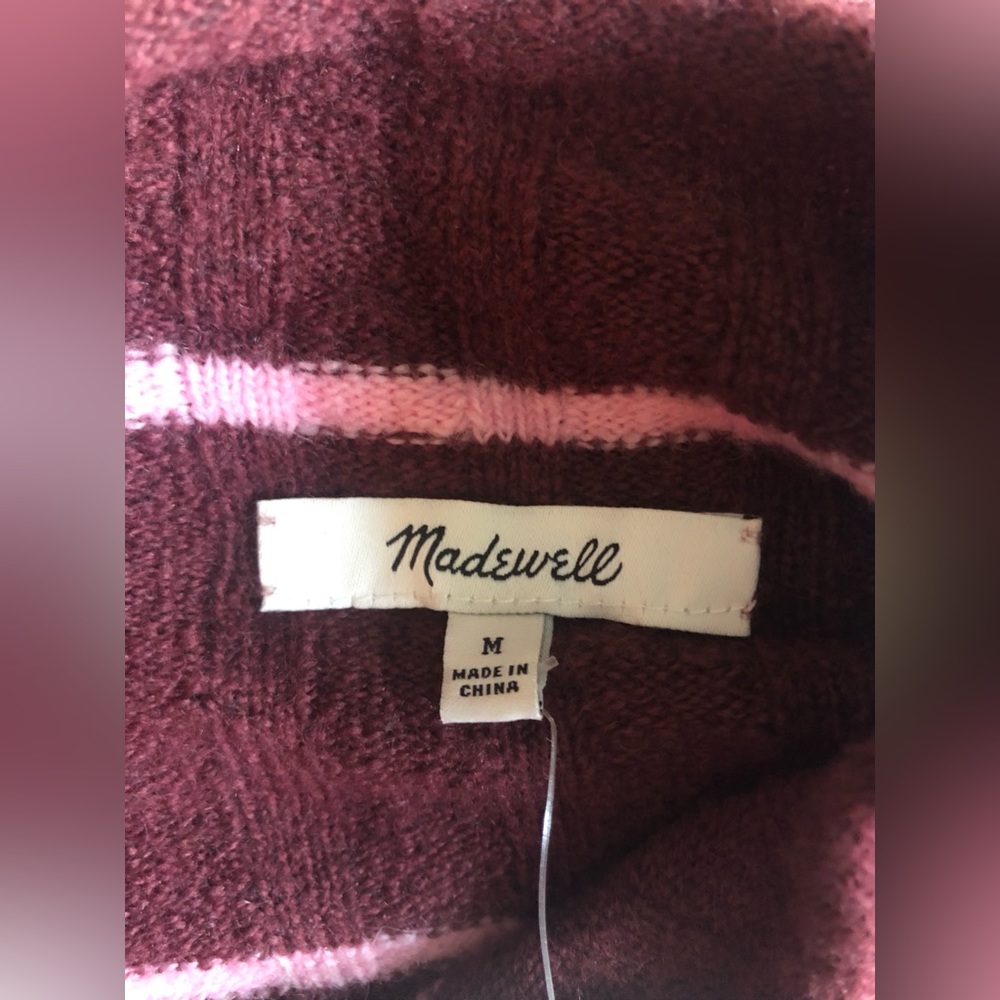 NEW Madewell Women’s Long Sleeve Pullover Stripped Wool Soft Sweater Size M - Picture 11 of 16